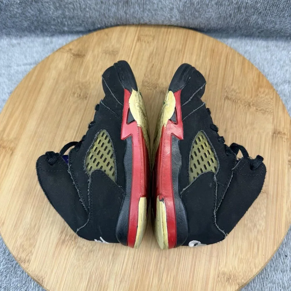 Jordan Air Jordan 5 Retro Shoes Toddler Size 9C Black Red Sneakers CZ2991-001